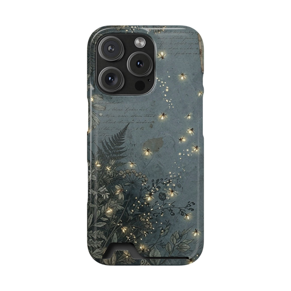 Enchanted Forest phone case with card holder for iPhone 16 Pro, glossy finish