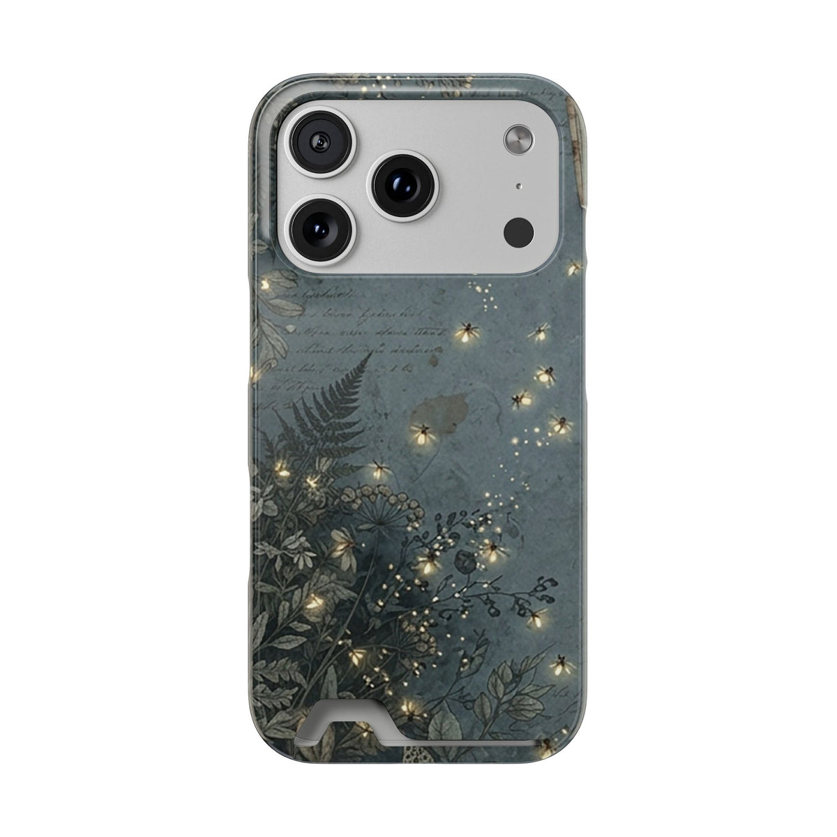 Enchanted Forest phone case with card holder for iPhone 17 Pro, glossy finish