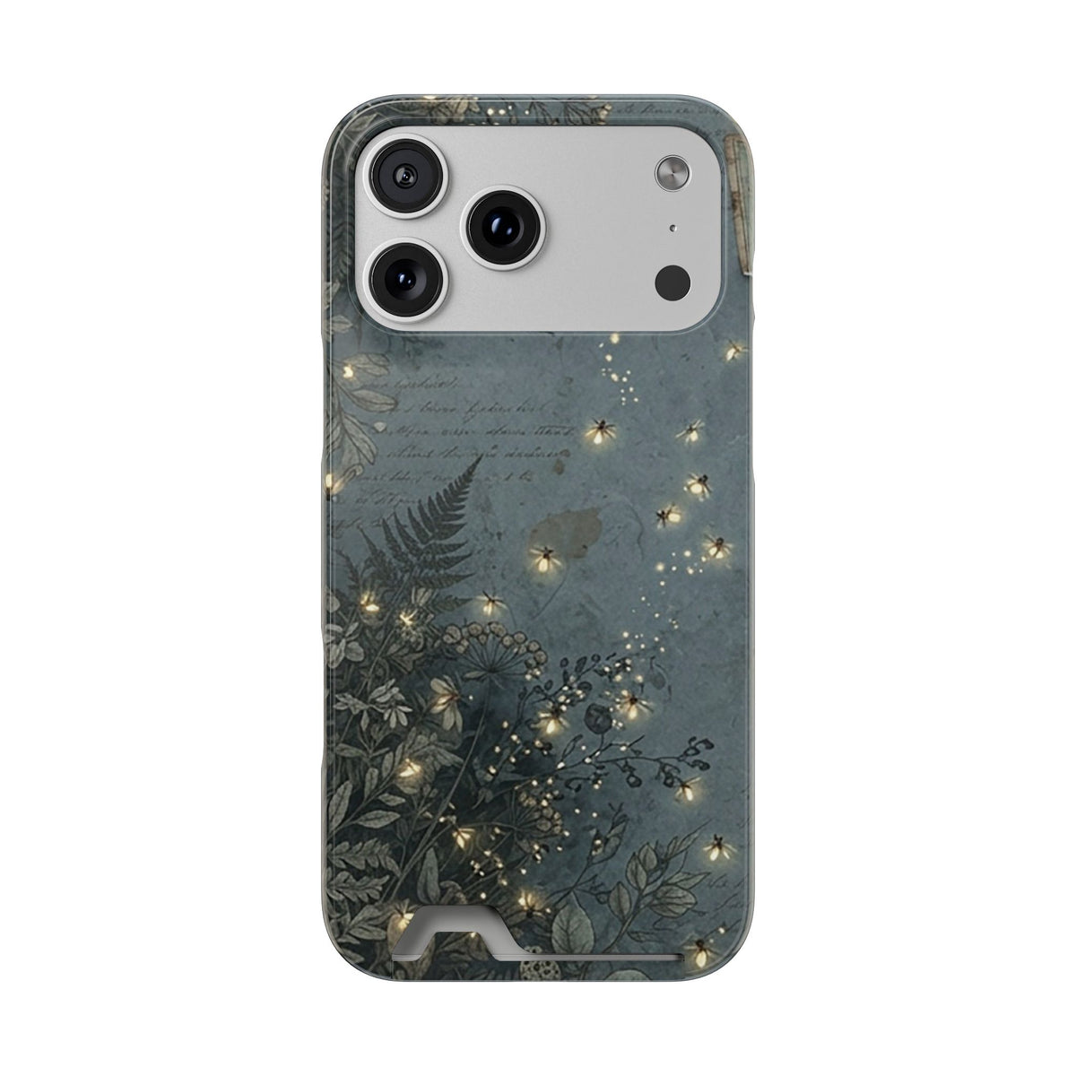 Enchanted Forest phone case with card holder for iPhone 17 Pro Max, glossy finish