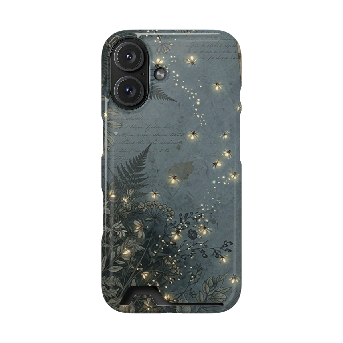 Enchanted Forest phone case with card holder for iPhone 16, glossy finish