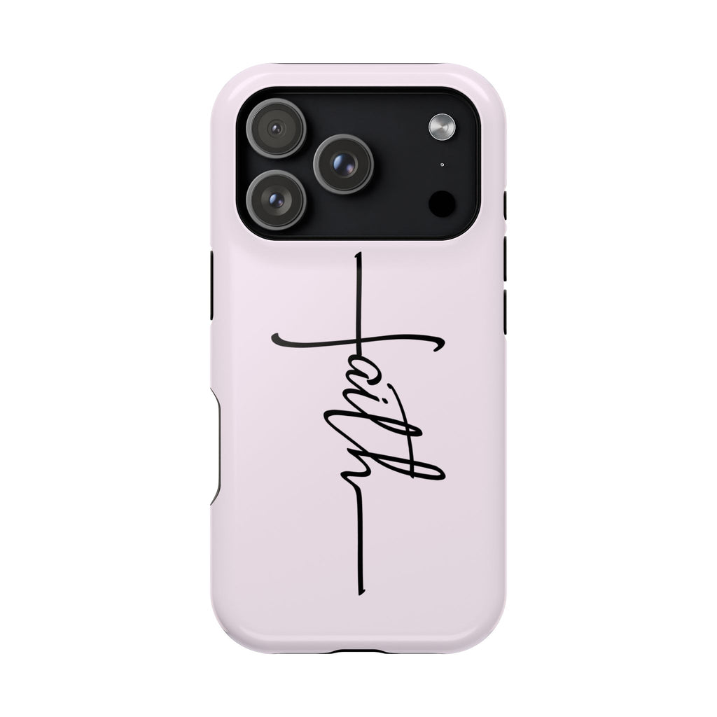 Faith Cross protective phone case for iPhone 18 Pro, glossy finish