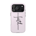 Faith Cross protective phone case for iPhone 18 Pro, glossy finish