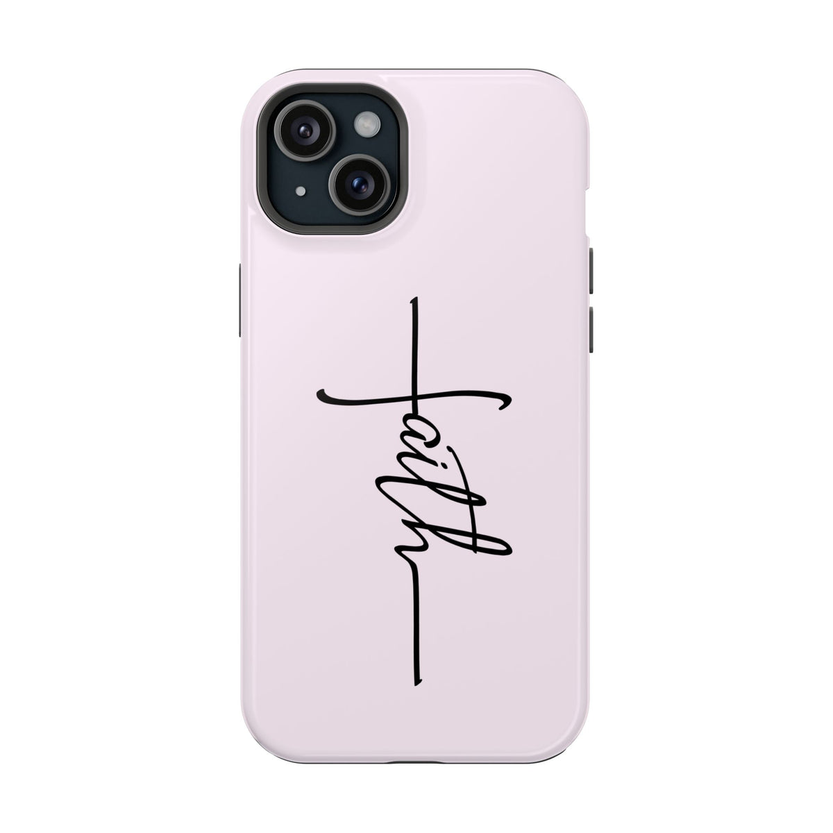 Faith Cross protective phone case for iPhone 15 Plus, glossy finish