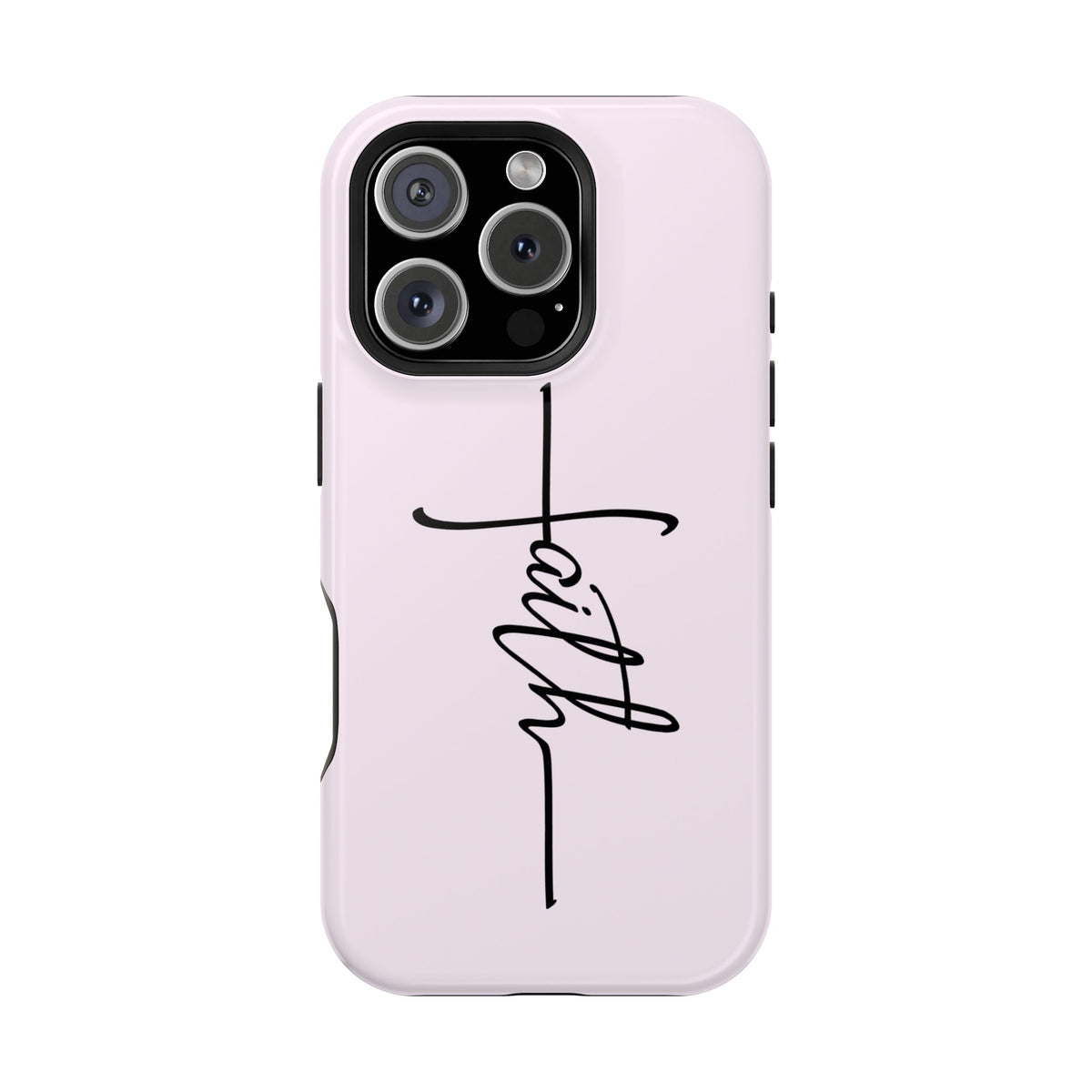 Faith Cross protective phone case for iPhone 16 Pro, glossy finish