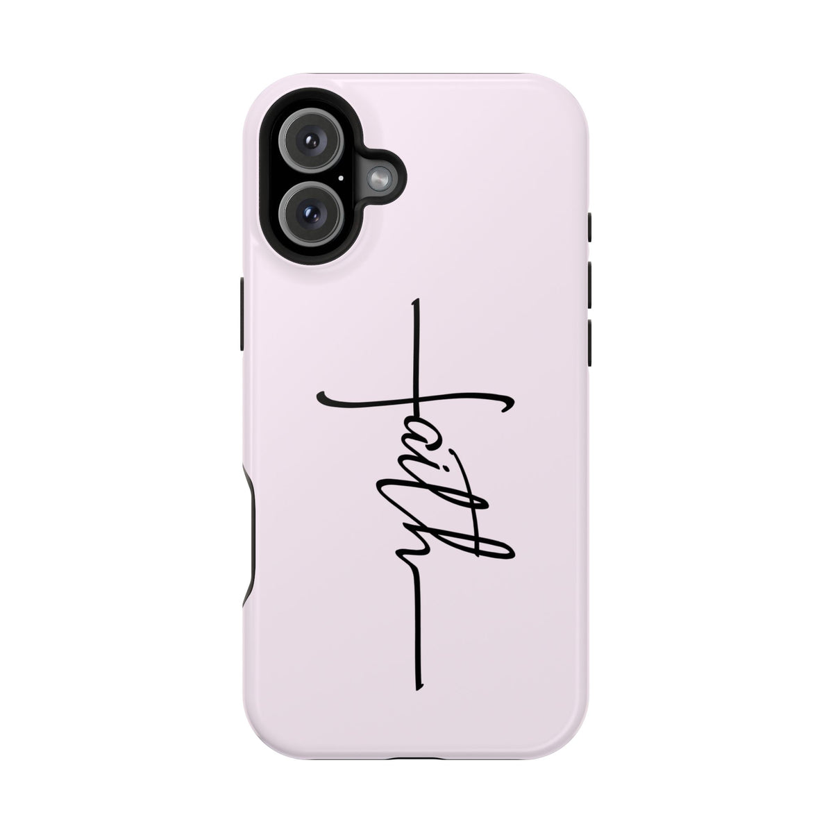 Faith Cross protective phone case for iPhone 16 Plus, glossy finish