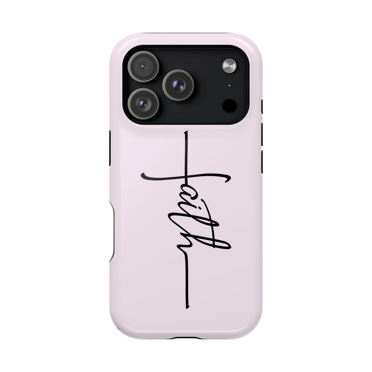 Faith Cross protective phone case for iPhone 17 Pro, glossy finish