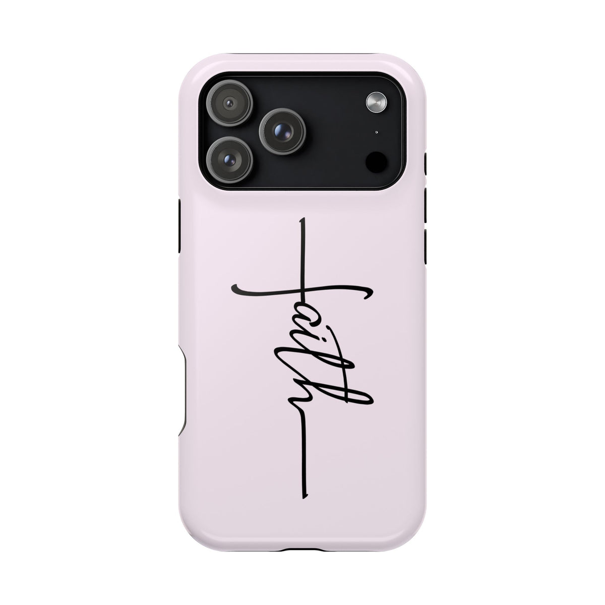 Faith Cross protective phone case for iPhone 17 Pro Max, glossy finish