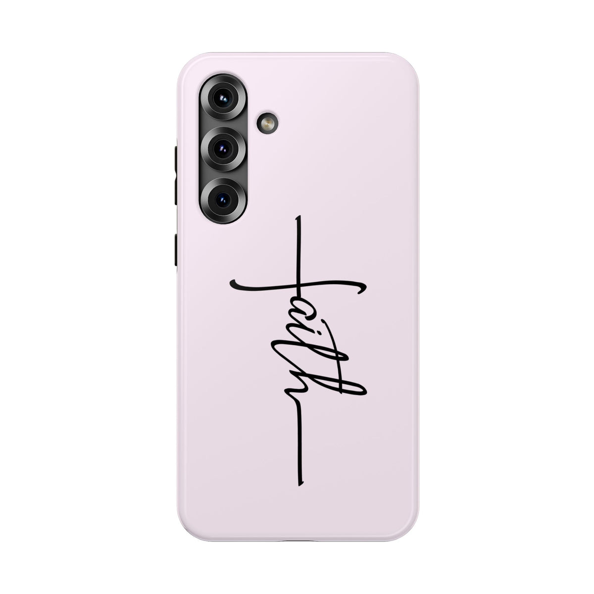 Faith Cross protective phone case for Samsung Galaxy S25 Plus, glossy finish