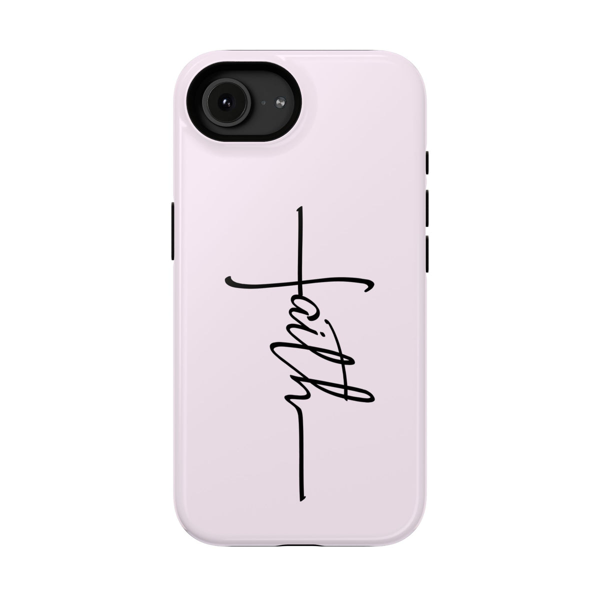Faith Cross protective phone case for iPhone 16e, glossy finish