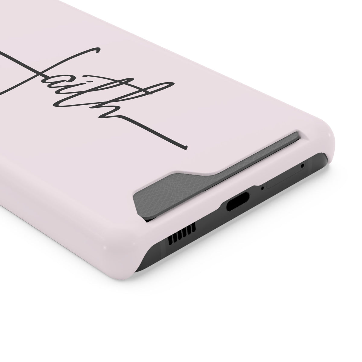 Faith Cross phone case with card holder for Samsung Galaxy S21 Ultra, glossy finish