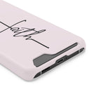 Faith Cross phone case with card holder, close-up of the card slot