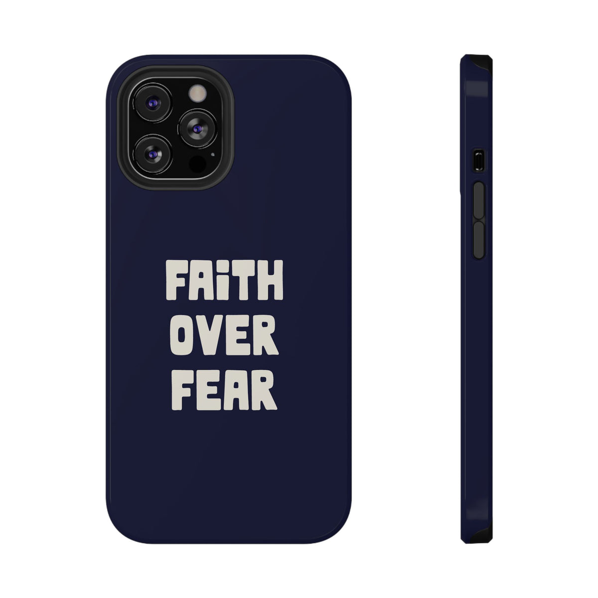 Faith Over Fear protective phone case for iPhone 12 Pro Max, glossy finish