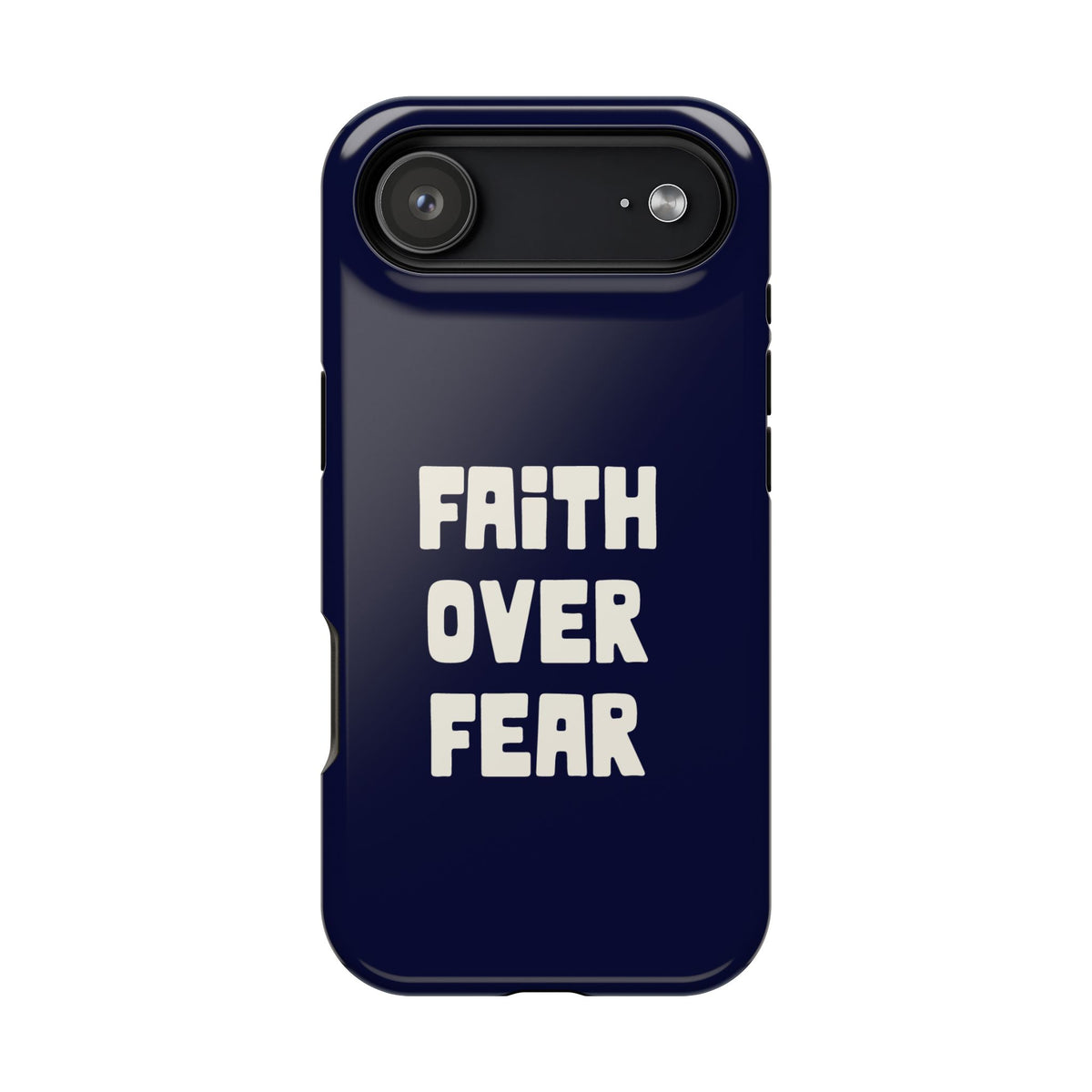 Faith Over Fear protective phone case for iPhone 17 Air, glossy finish