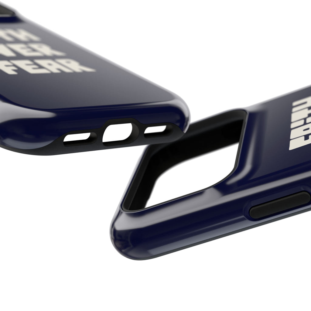Faith Over Fear MagSafe case, close-up at an angle