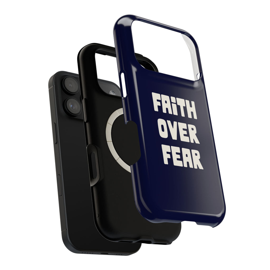 Faith Over Fear MagSafe case, close-up of the dual-layer construction