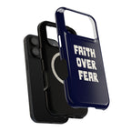 Faith Over Fear MagSafe case, close-up of the dual-layer construction