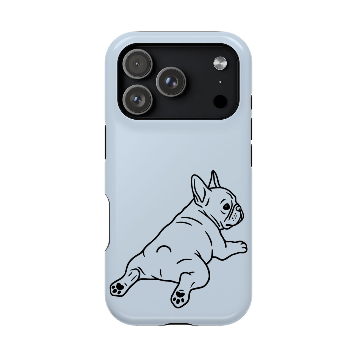 Frenchie Doodle protective phone case for iPhone 18 Pro, glossy finish