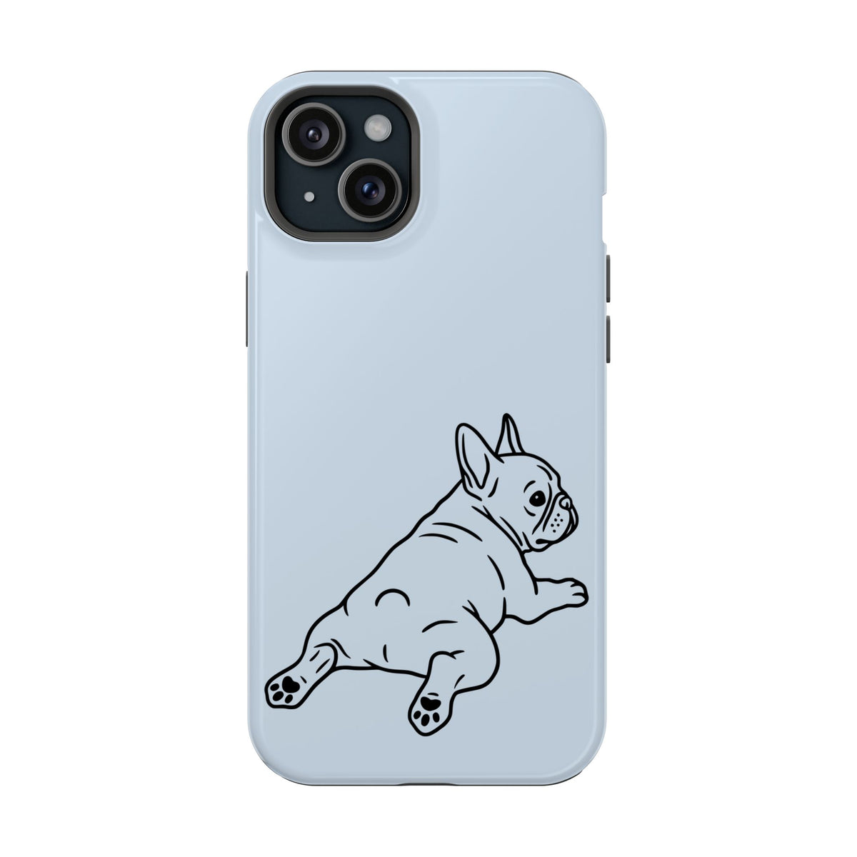 Frenchie Doodle protective phone case for iPhone 15 Plus, glossy finish