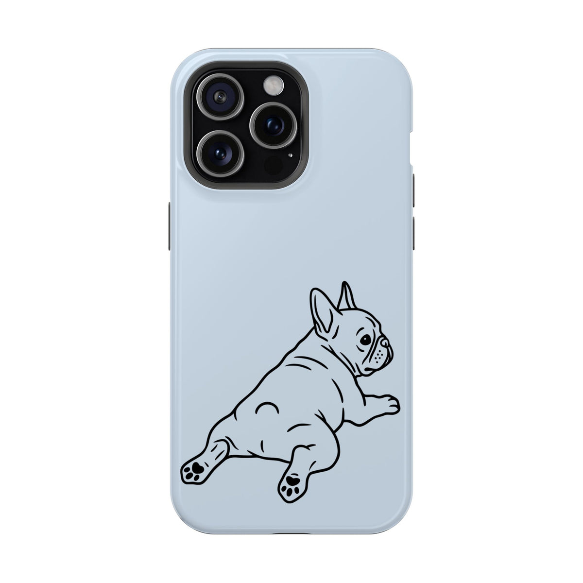 Frenchie Doodle protective phone case for iPhone 15 Pro Max, glossy finish