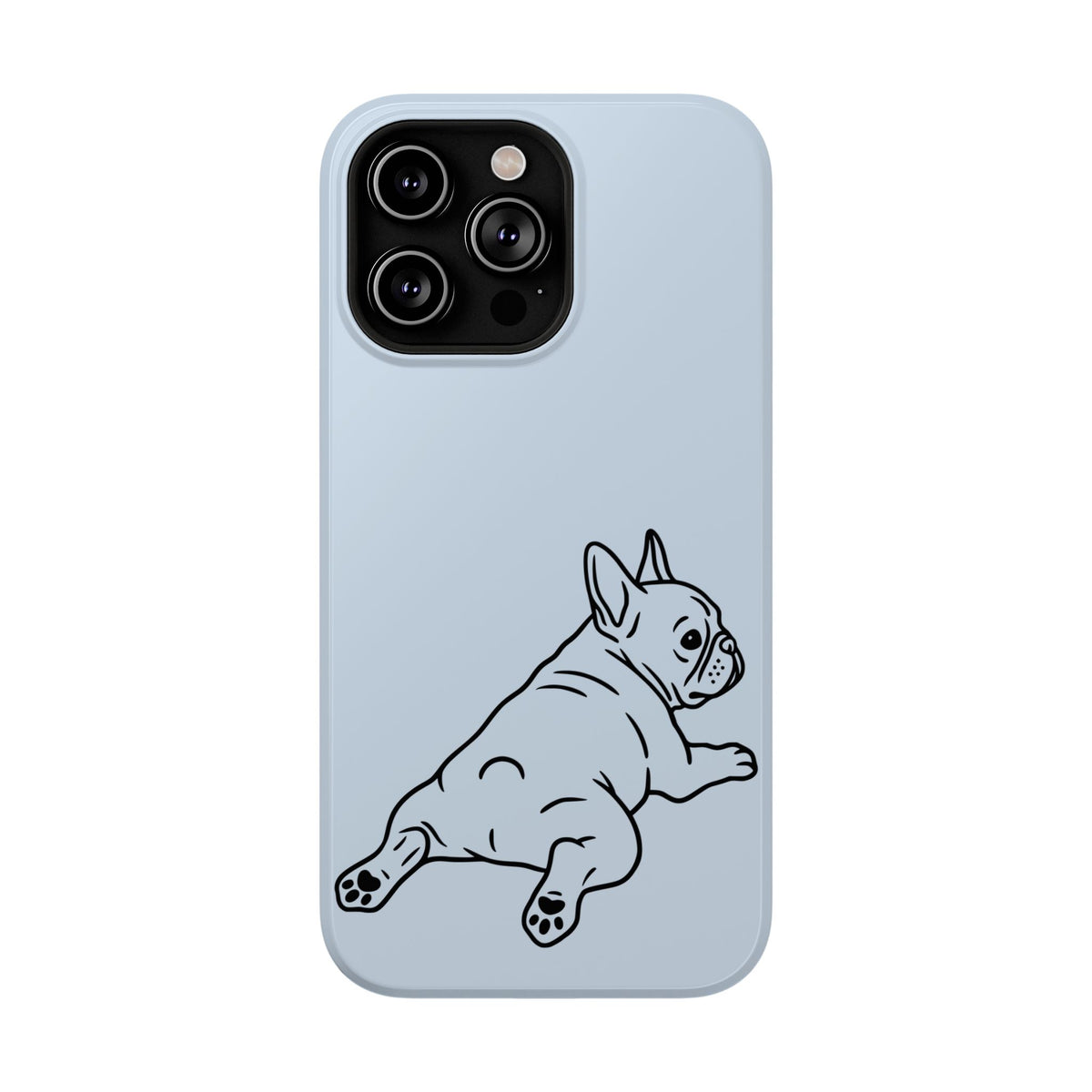 Frenchie Doodle protective phone case for iPhone 14 Pro Max, glossy finish