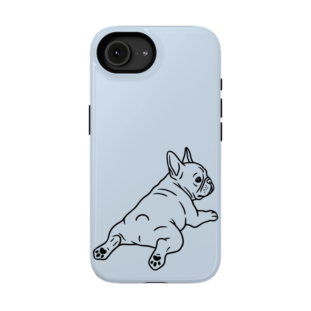Frenchie Doodle protective phone case for iPhone 16e, glossy finish