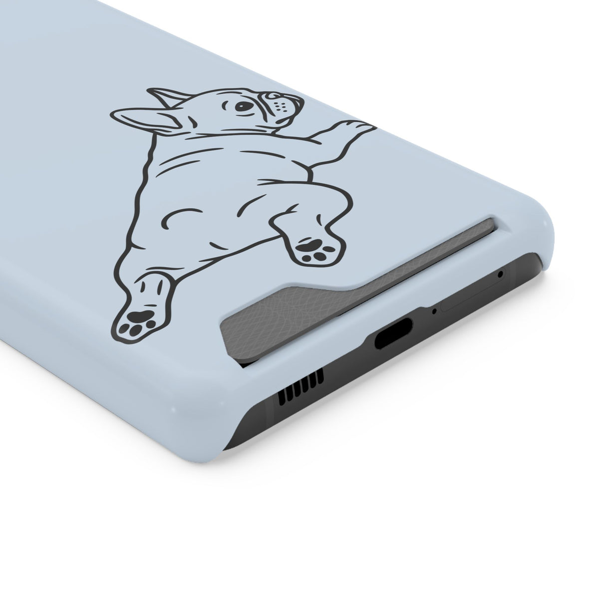 Frenchie Doodle phone case with card holder for Samsung Galaxy S21 Ultra, glossy finish