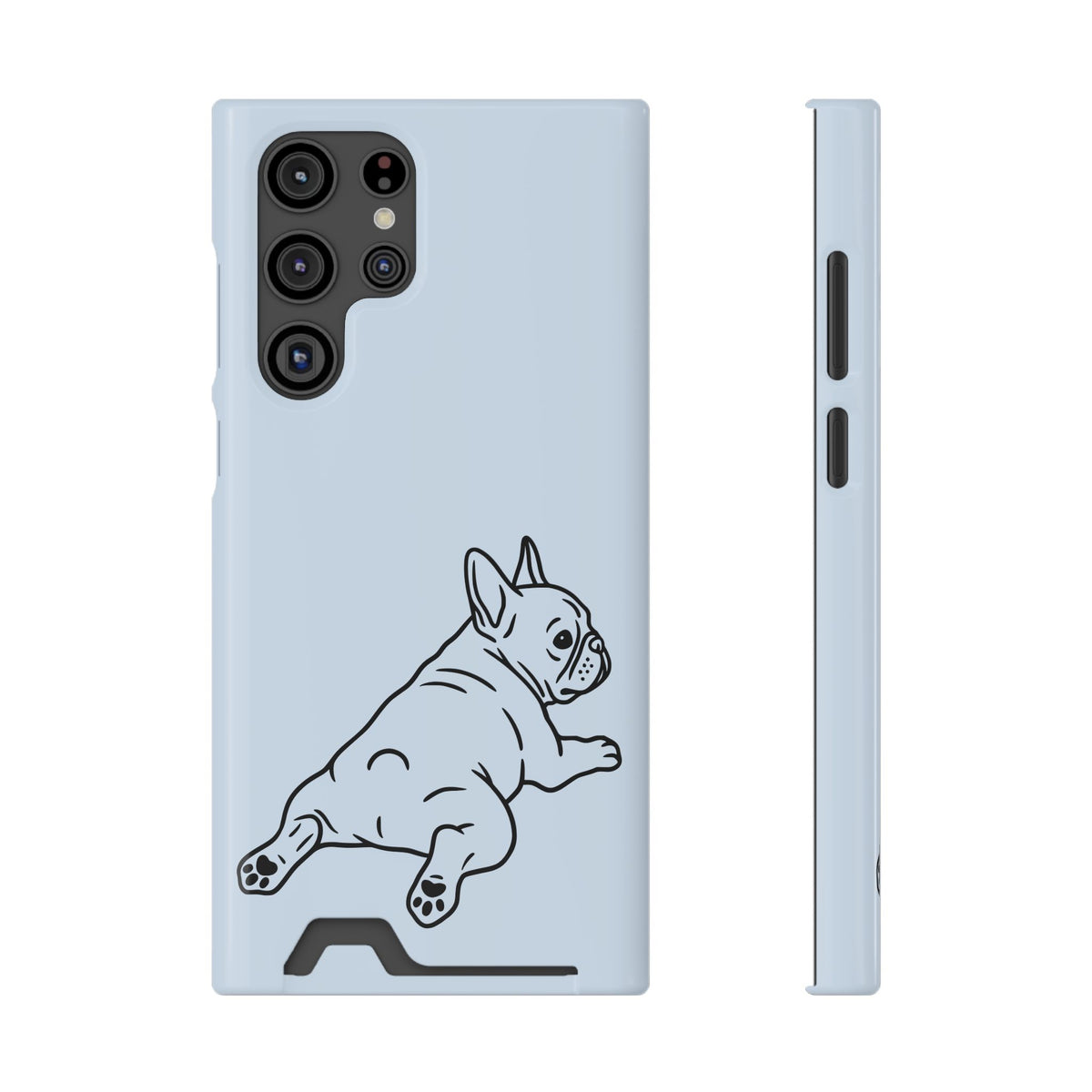 Frenchie Doodle phone case with card holder for Samsung Galaxy S22 Ultra, glossy finish