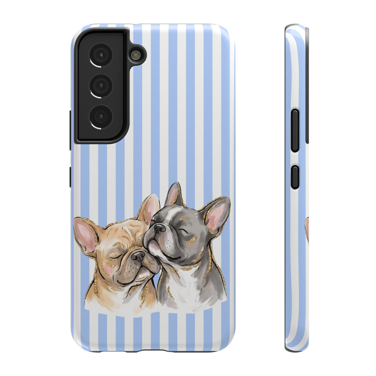 Frenchie Stripe protective phone case for Samsung Galaxy S22, glossy finish