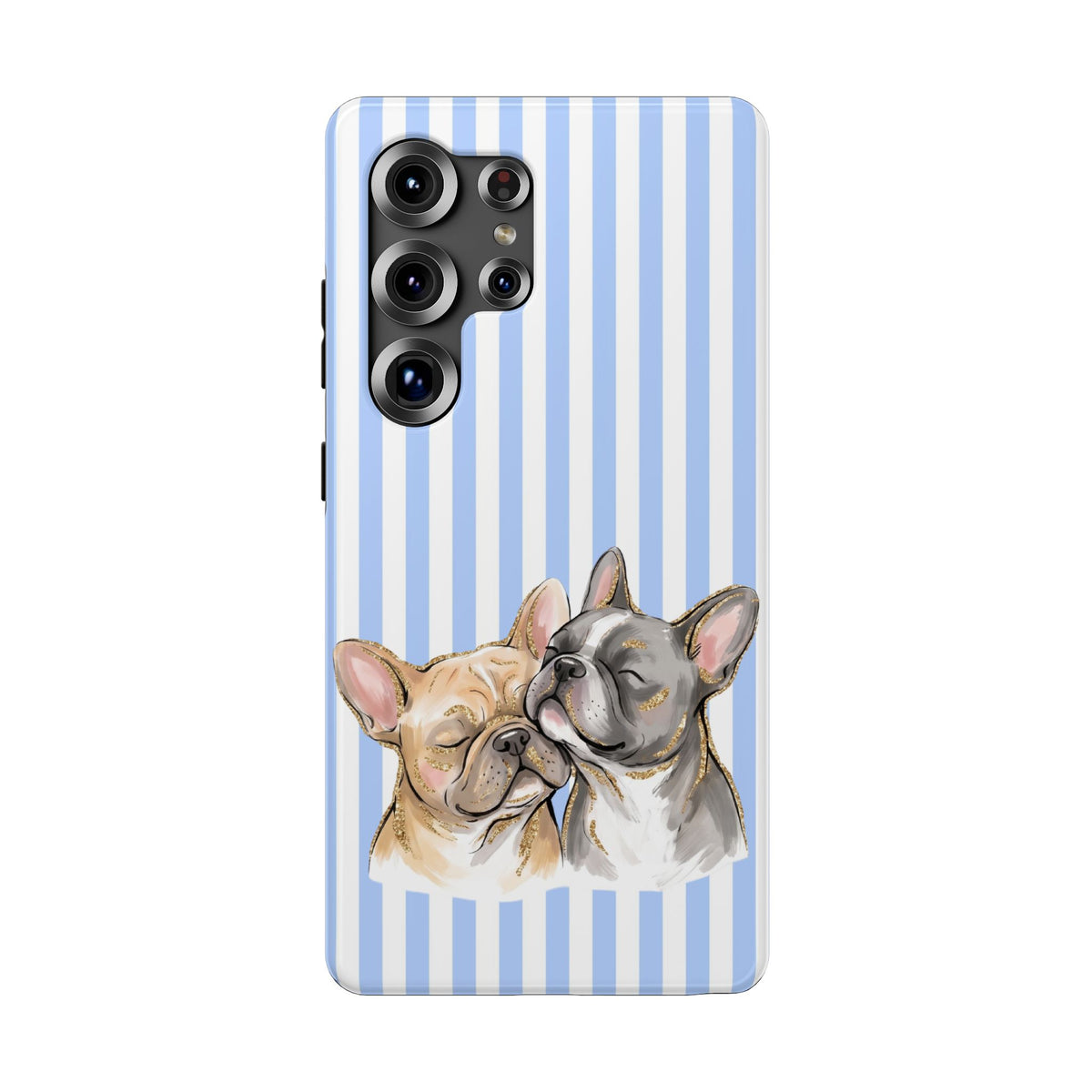 Frenchie Stripe protective phone case for Samsung Galaxy S25 Ultra, glossy finish