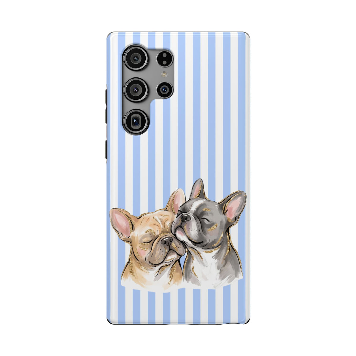 Frenchie Stripe protective phone case for Samsung Galaxy S23 Ultra, glossy finish