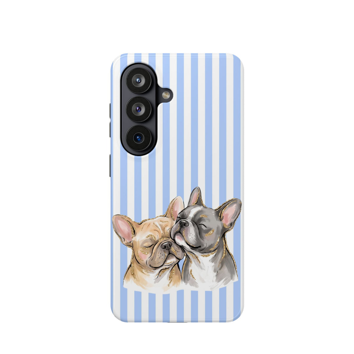Frenchie Stripe protective phone case for Samsung Galaxy S26, glossy finish