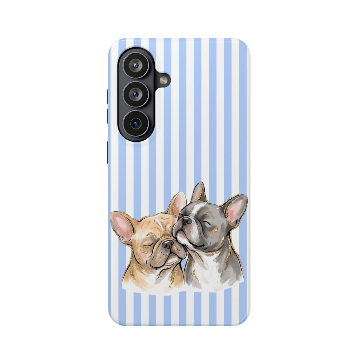 Frenchie Stripe protective phone case for Samsung Galaxy S26 Plus, glossy finish