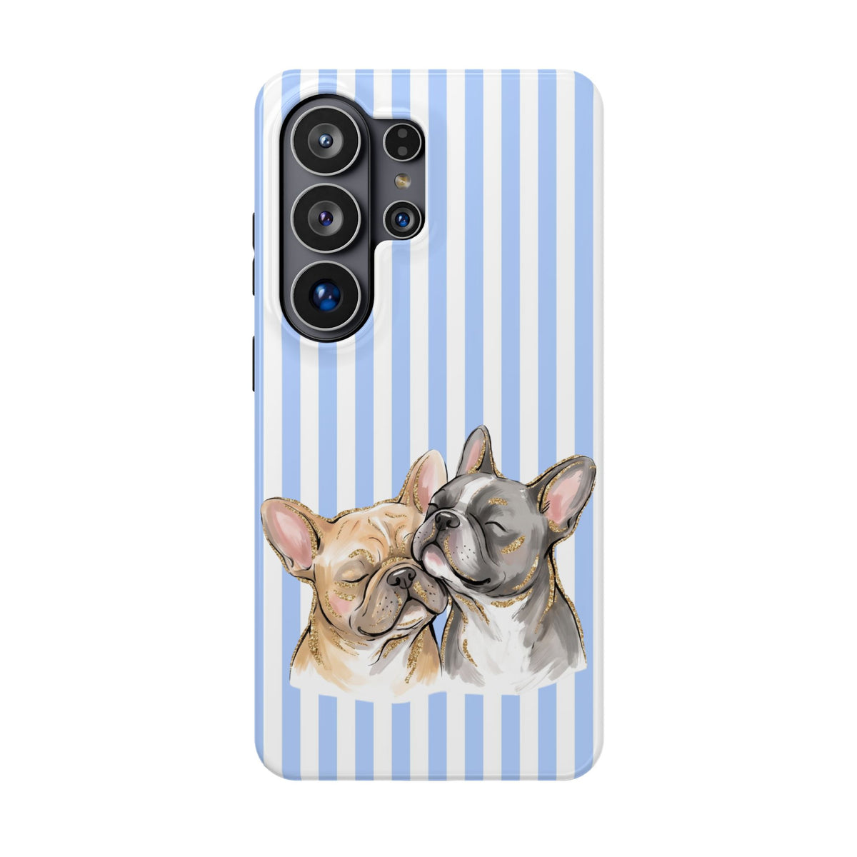 Frenchie Stripe protective phone case for Samsung Galaxy S26 Ultra, glossy finish