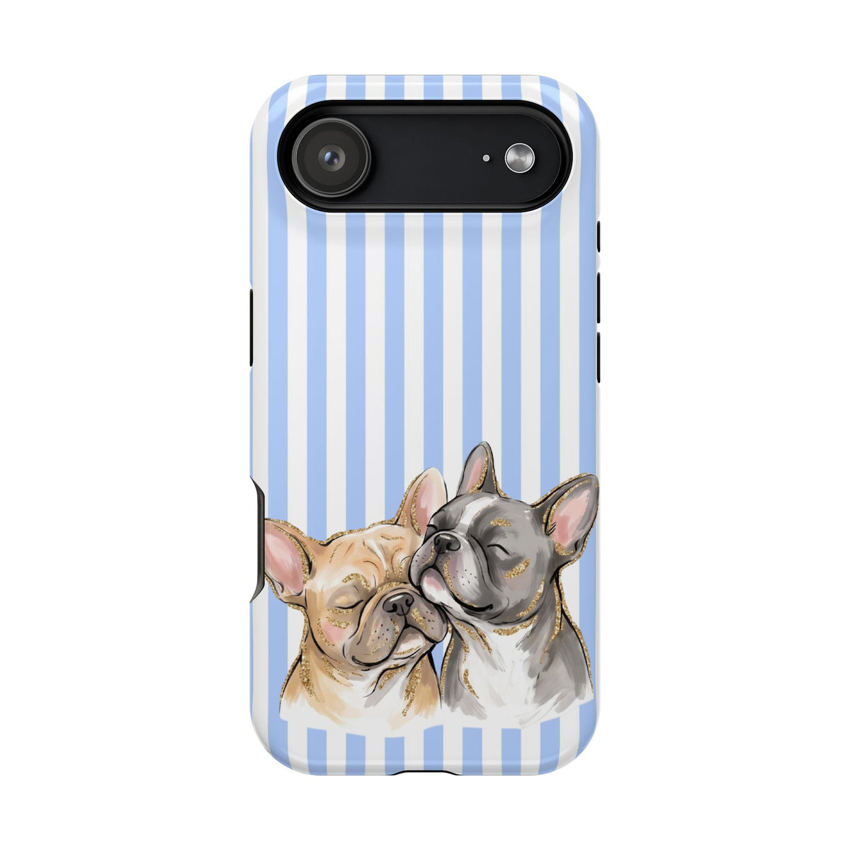 Frenchie Stripe MagSafe case for iPhone 17 Air, glossy finish
