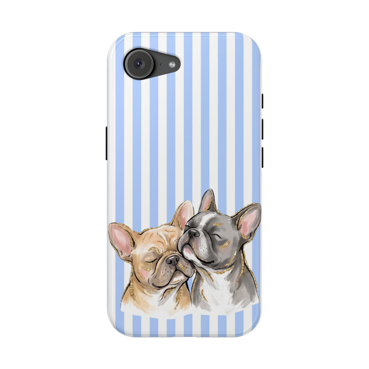 Frenchie Stripe MagSafe case for iPhone 16e, glossy finish