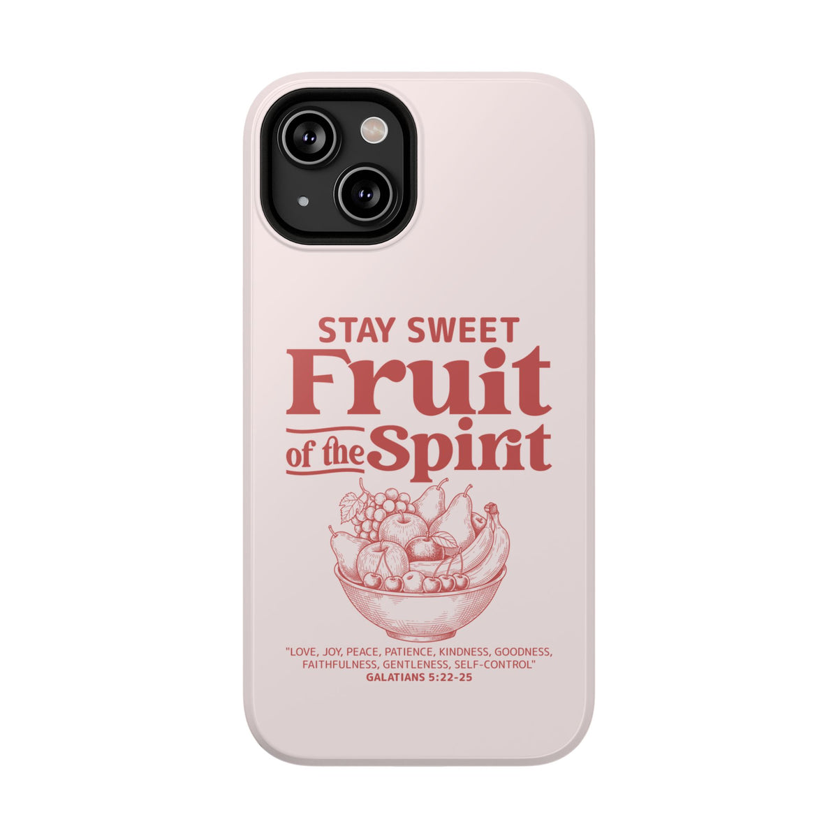 Fruit of the Spirit protective phone case for iPhone 14, glossy finish