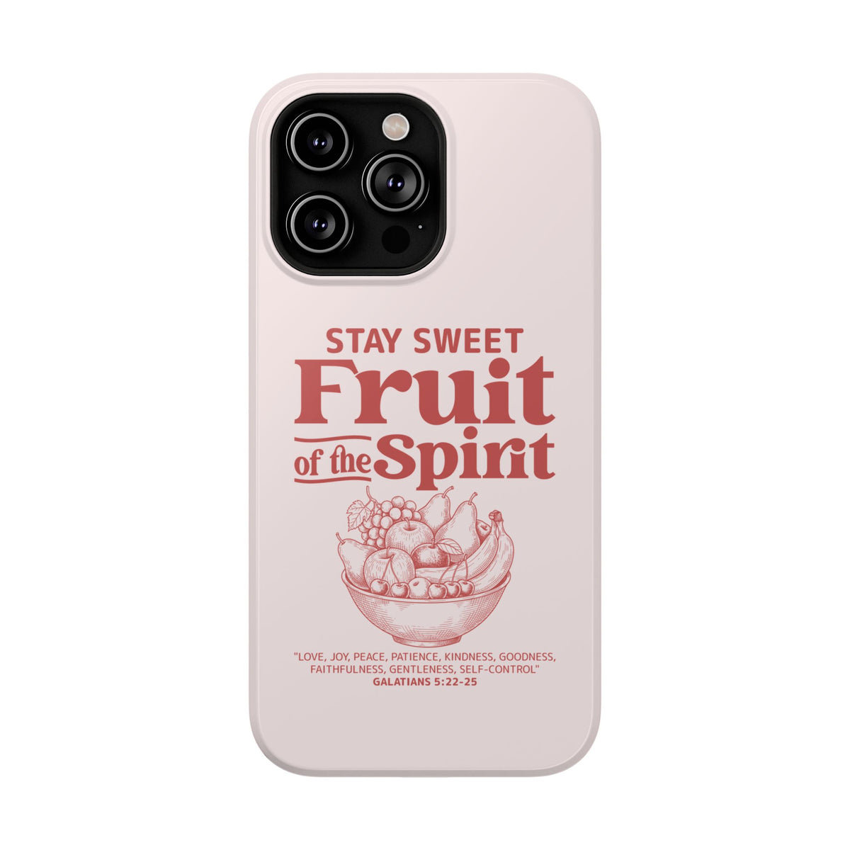 Fruit of the Spirit protective phone case for iPhone 14 Pro Max, glossy finish