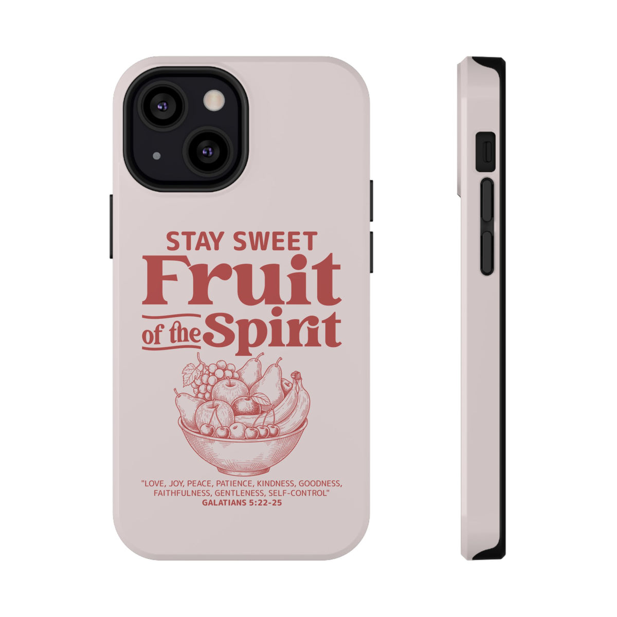 Fruit of the Spirit protective phone case for iPhone 13 Mini, glossy finish