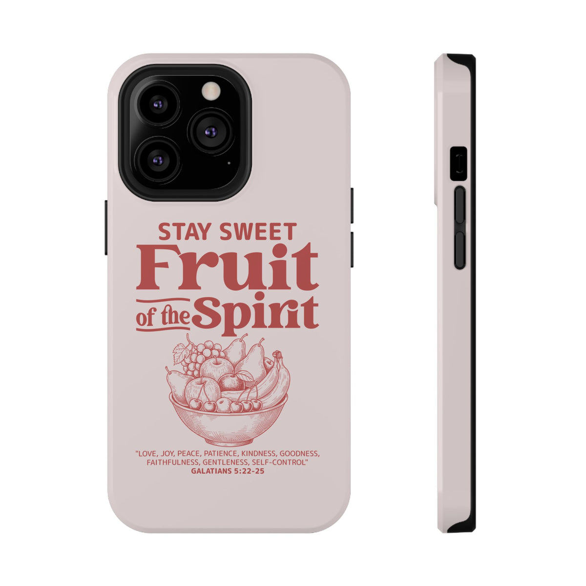 Fruit of the Spirit protective phone case for iPhone 13 Pro, glossy finish