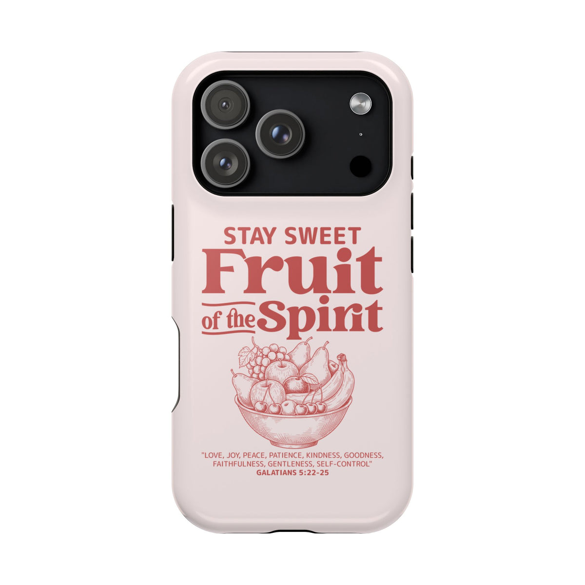Fruit of the Spirit MagSafe case for iPhone 17 Pro, glossy finish