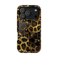 Gilded Leopard protective phone case for iPhone 18 Pro, glossy finish