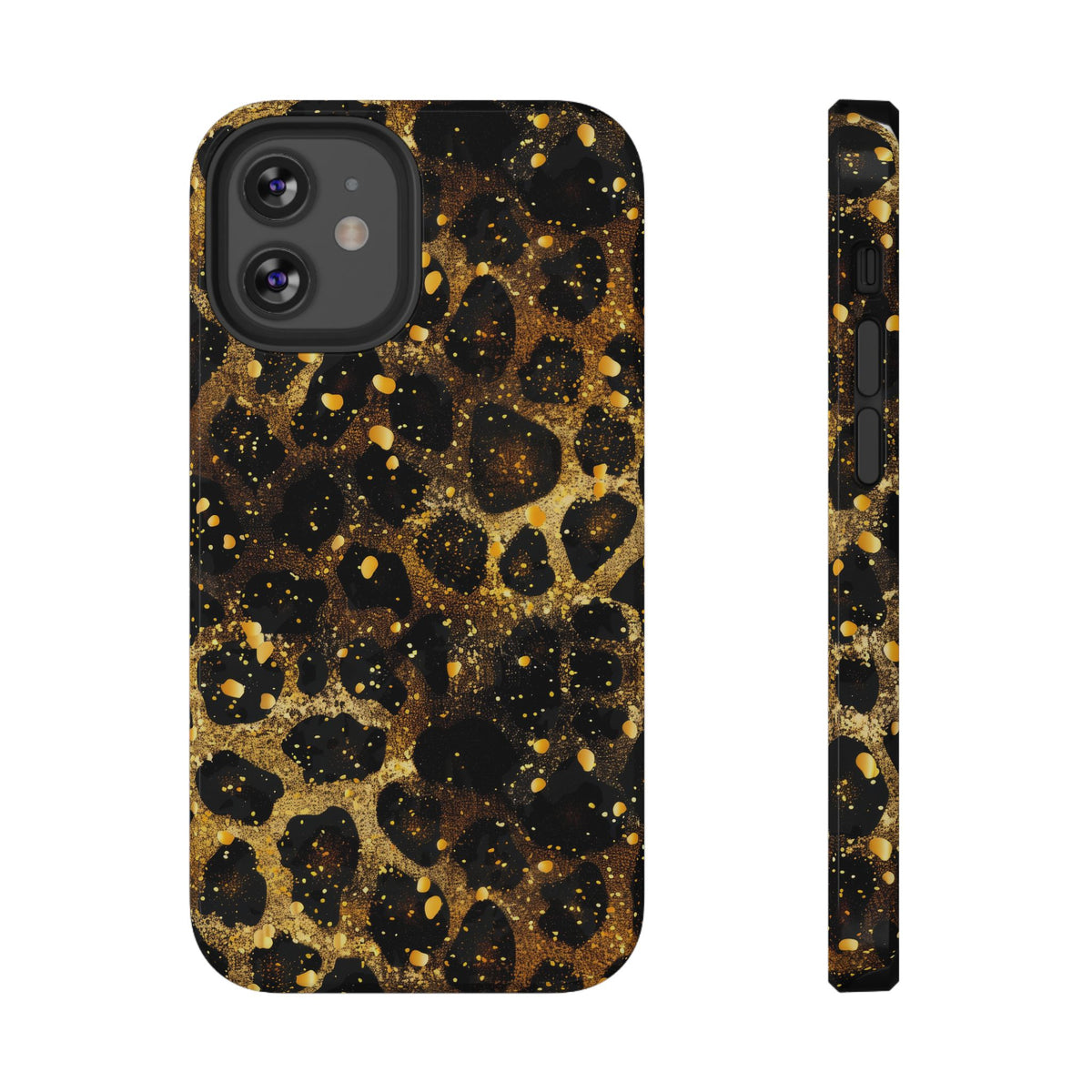 Gilded Leopard protective phone case for iPhone 12 Mini, glossy finish