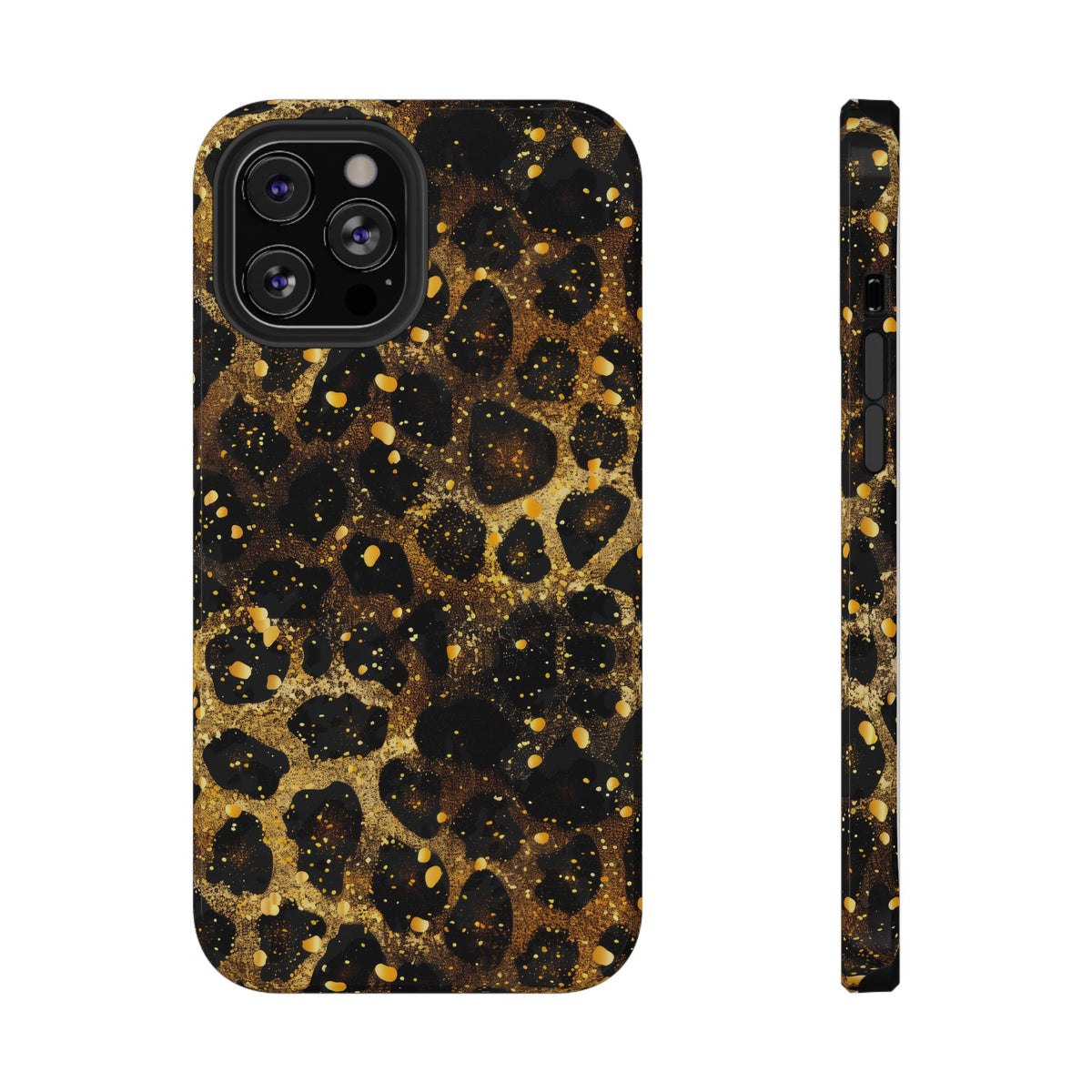 Gilded Leopard protective phone case for iPhone 12 Pro Max, glossy finish