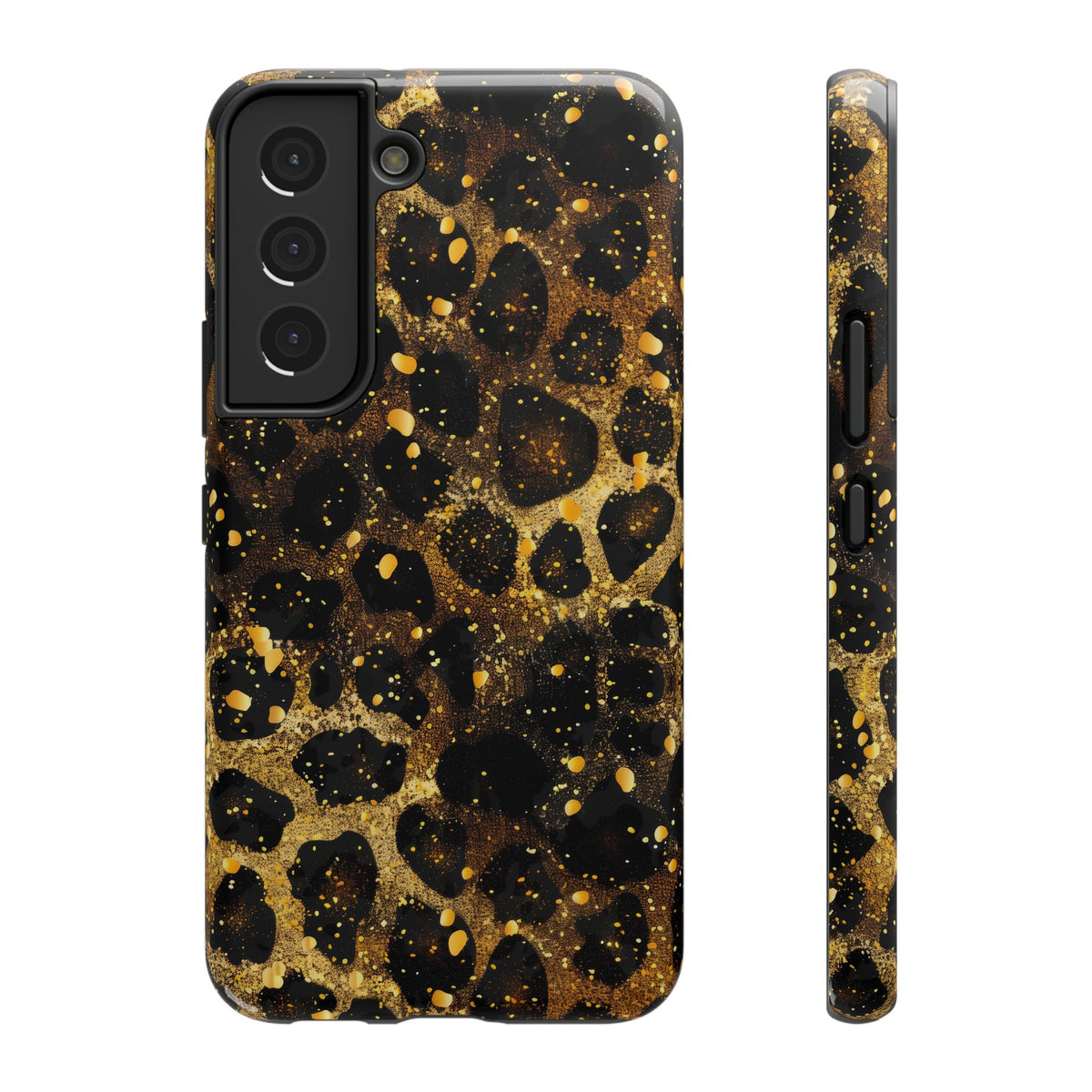 Gilded Leopard protective phone case for Samsung Galaxy S22, glossy finish