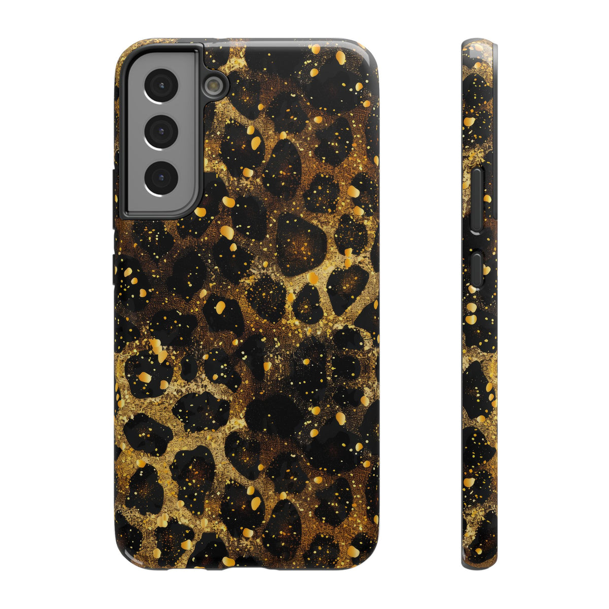 Gilded Leopard protective phone case for Samsung Galaxy S22 Plus, glossy finish