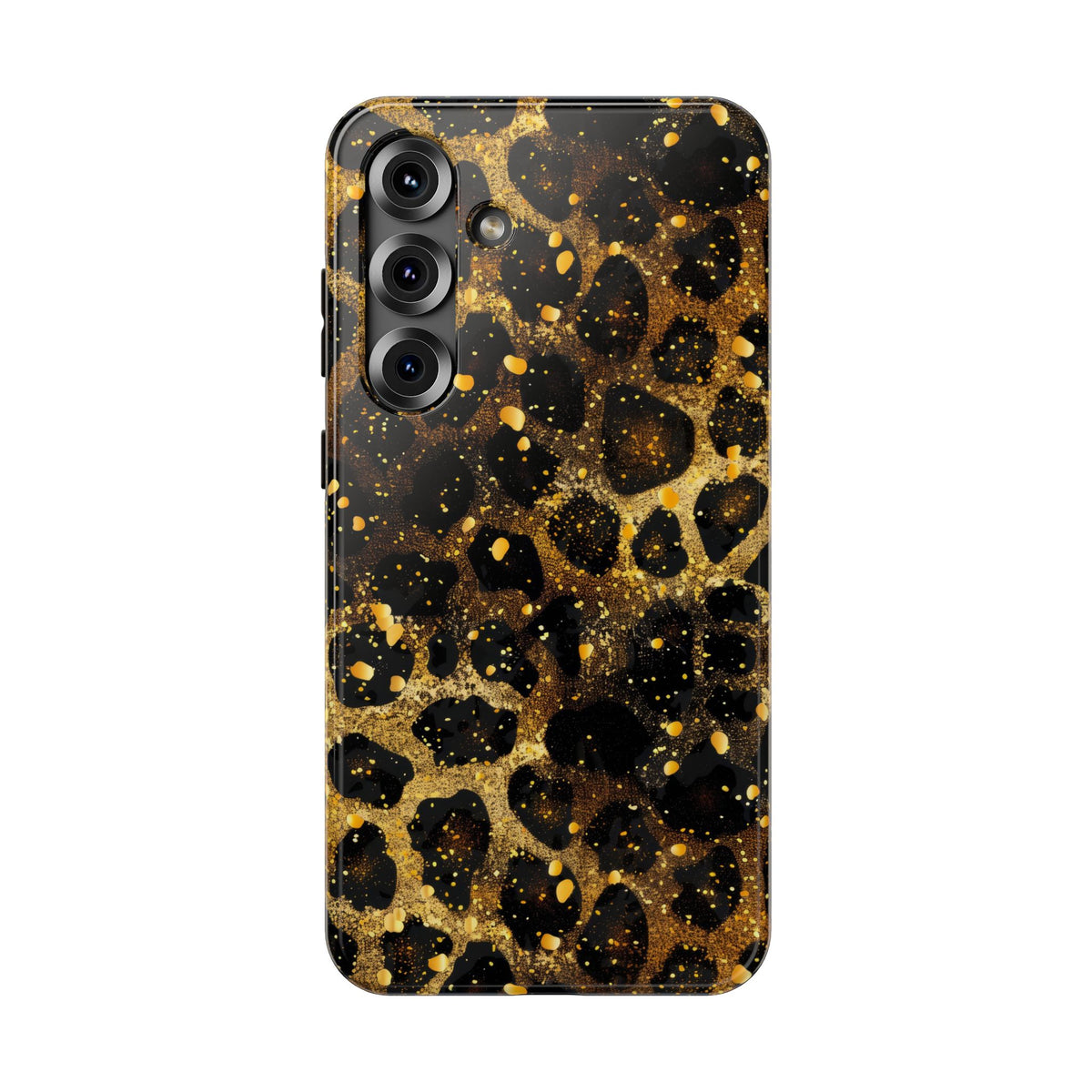 Gilded Leopard protective phone case for Samsung Galaxy S25 Plus, glossy finish