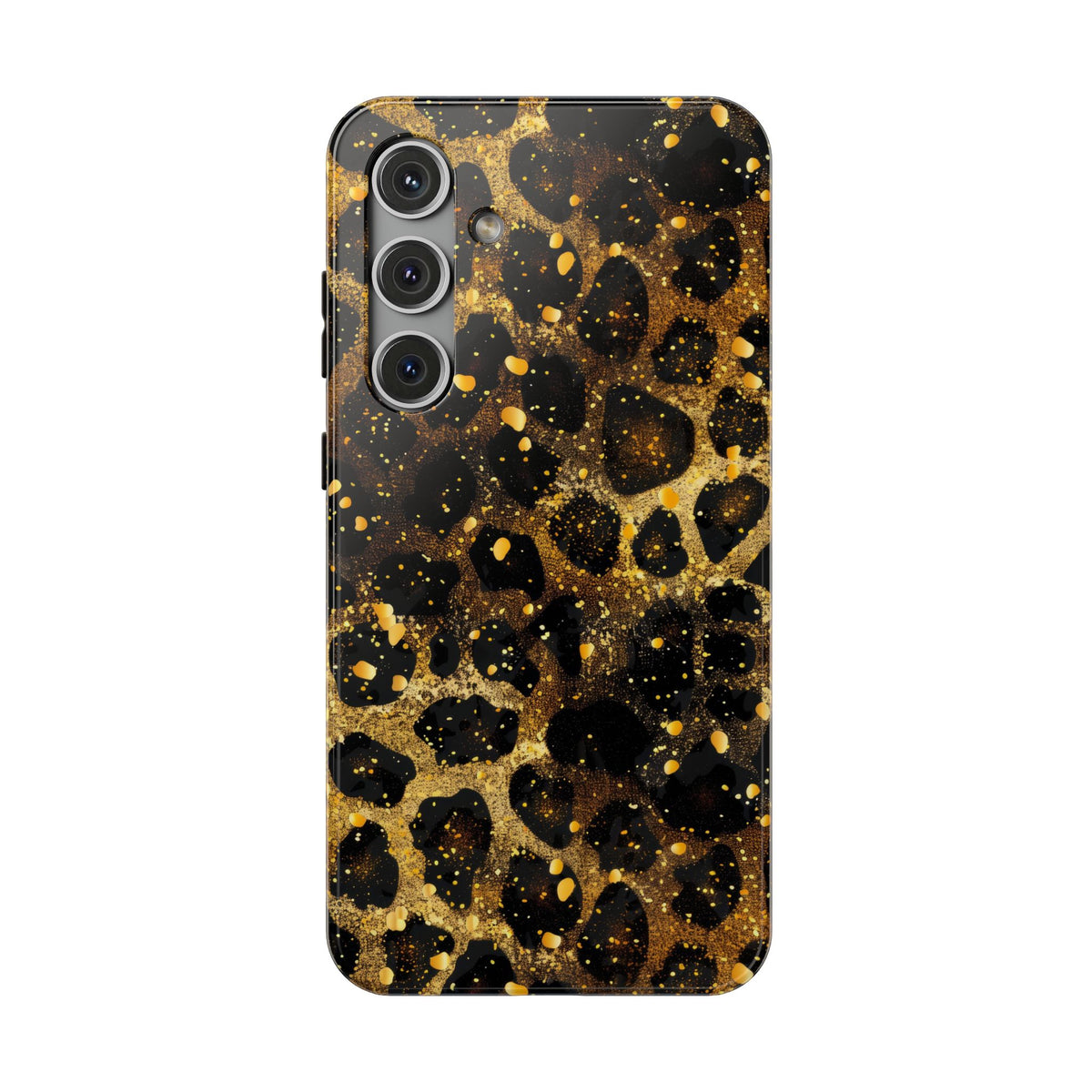 Gilded Leopard protective phone case for Samsung Galaxy S24 Plus, glossy finish