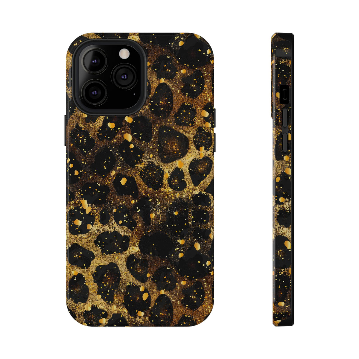 Gilded Leopard protective phone case for iPhone 13 Pro Max, glossy finish