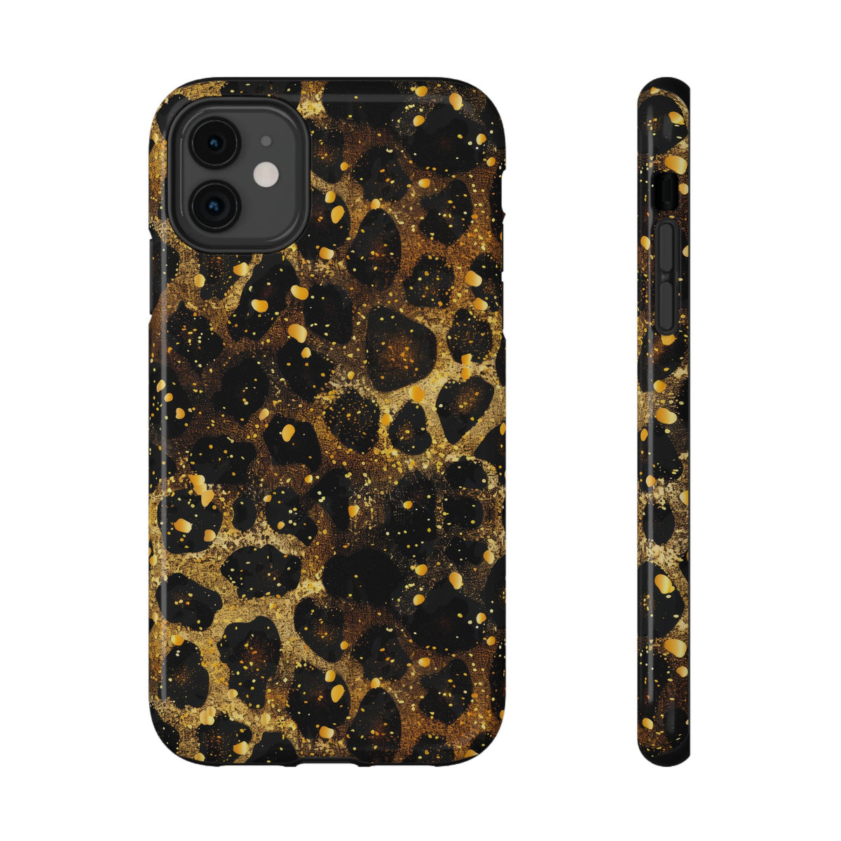 Gilded Leopard protective phone case for iPhone 11, glossy finish