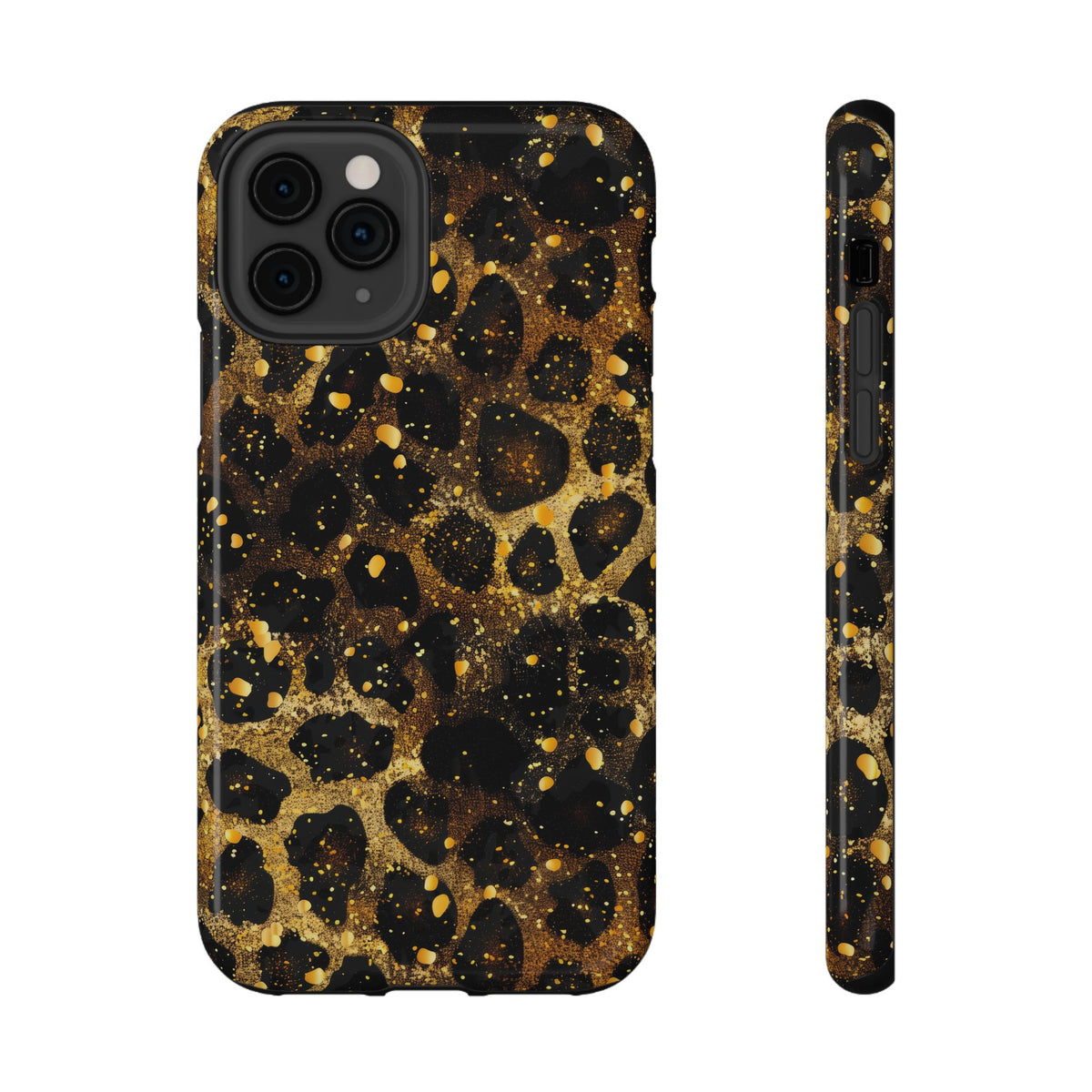 Gilded Leopard protective phone case for iPhone 11 Pro, glossy finish